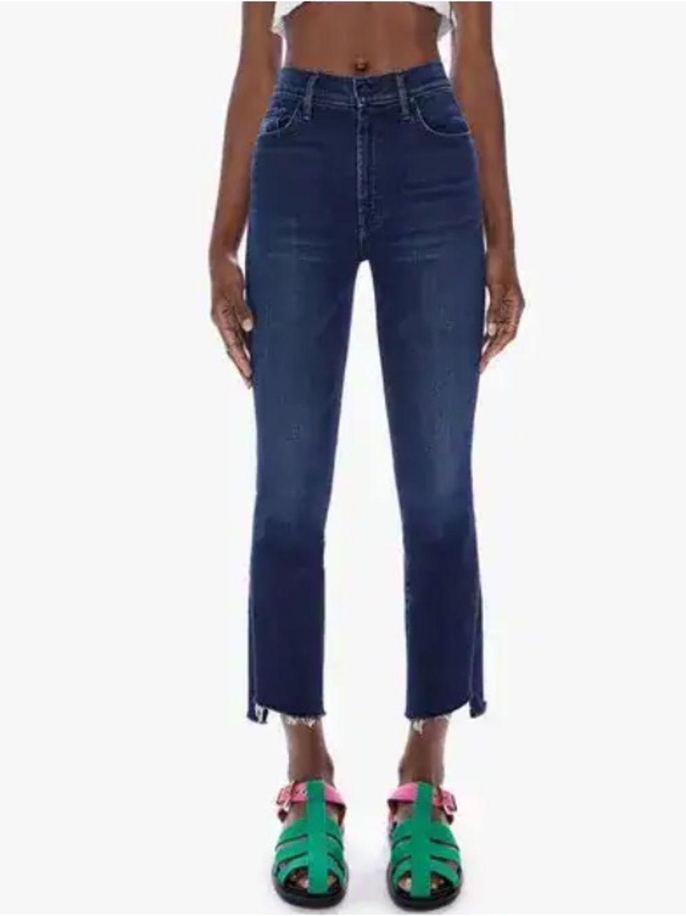 Mother Insider Crop Step Fray Dark Wash Women’s Jeans Movin’ on Up size 28